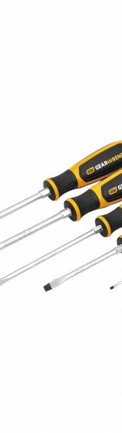 GEARWRENCH Screwdriver Sets: 1-10 Pieces, 5 Pieces, Slotted Tip, 8 1/2 in Overall Lg, Tray (MPN 80053H). Key specifications — attr1205274: GEARWRENCH; attr1205269: 5/16 in.