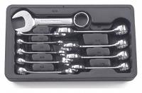 GEARWRENCH Combination Ratcheting Wrench Set: Alloy Steel, Full Polish Chrome, 10 Tools, Std, SAE (MPN 81905). Key specifications — attr309520: Full Polish Chrome; attr309519: Alloy Steel; attr309509: 3/8 in to 15/16 in; attr324929: GEARWRENCH; attr309522: No; attr309533: Yes.