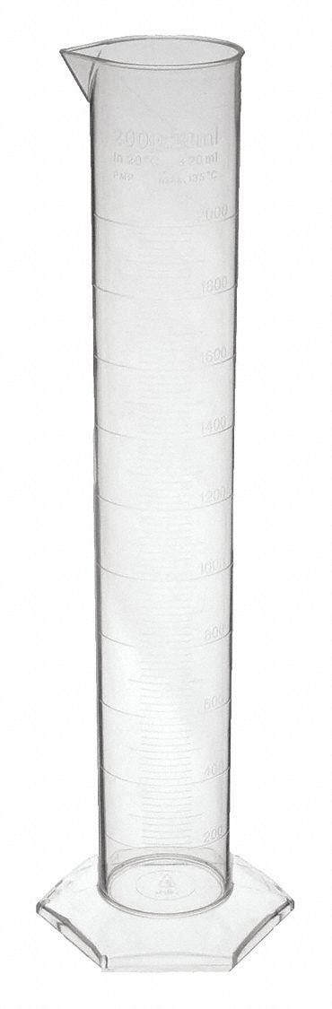 APPROVED VENDOR Graduated Cylinder: Polymethylpentene, 2 L, 67.6 fl oz, To Contain (TC) - Plastic Graduated Cylinders