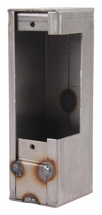 KEEDEX Weldable Gate Box: Strike Box, Steel, 1 Mounting Holes, Hardware Included, Silver, Unfinished (MPN K-BXES4). Key specifications — Brand: KEEDEX; Color: Silver; Finish: Unfinished; Hardware Included: Yes; Material: Steel; Product Type: Strike Box.