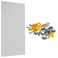 TRITON PRODUCTS Wall Ready White Pegboards: Round, 1/4 in Peg Hole Size, 42 in x 24 in x 1/4 in (MPN PEG2-WHT). Key specifications — Material: High-Density Fiberboard; Finish: Painted; Peg Hole Shape: Round; Includes: Mounting Hardware; Color: White; Brand: TRITON PRODUCTS.