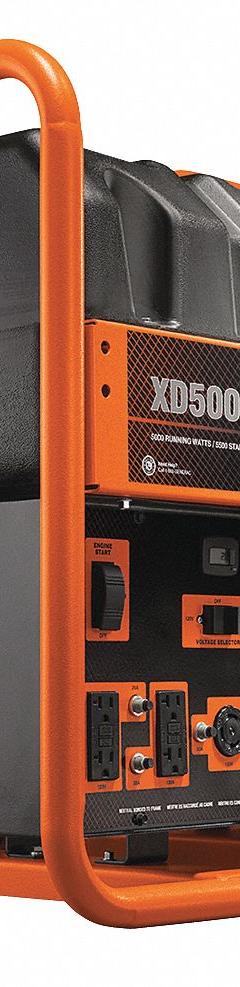 GENERAC Portable Generator: Conventional, Diesel, 5,000 W Running, 5,500 W Starting, 120/240V AC (MPN 6864). Key specifications — CARB Compliant: Yes; Includes GFCI Outlets: Yes; Parallel Configuration Capable: No; Rated Voltage: 120/240V AC; Carbon Monoxide (CO) Shutdown: No; Generator Brand: Generac.