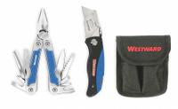 WESTWARD Multi-Tool: Multi-Tool Plier Set, 15 Tools, 15 Functions, 4 in Closed Lg, 6 in Open Lg (MPN 1YJC7). Key specifications — attr15951: WESTWARD; attr10312: Blue, Silver; attr15963: Stainless Steel; attr15971: Multi-Tool Plier Set; attr15972: Wire Stripper; attr15977: Fold-Out; attr15985: Stainless Steel; attr519229: Pocket-Size.