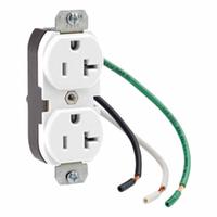 LEVITON Duplex Receptacle Outlet: Duplex, 5-20, White, 125V AC, 20 A, 2 Pole / 3 Wire (MPN 5340-4W)