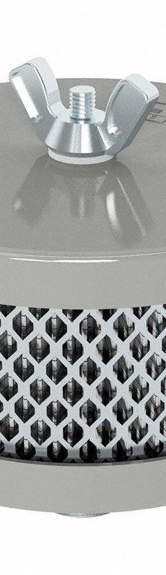 SOLBERG Filter Silencer: 3/4 in Inlet Size, 15 scfm, 4 in Overall Ht, 4.5 in Outside Dia, Paper (MPN FT-14-075). Key specifications — attr60071: FT-14-075; attr60074: SOLBERG.