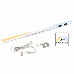 LED Under Cabinet Fixture: 24 in Lg, 1,065 lm, 3000K/3500K/4500K, 8.7 W, Plug-In, Silver, Aluminum (MPN ZX524-HL-3K). Key specifications — attr1262778: 120V AC; attr1262749: Plug-In; attr1262754: Integrated LED; attr1262758: Aluminum; attr1262760: Yes; attr1262765: LED; attr1262776: High/Low; attr1262780: 4500K.