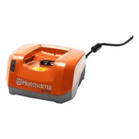 HUSQVARNA Charger: For 40V DC Battery Volt, Rapid, 9.4 Ah Battery Capacity Charged in 1-Hour (MPN 40-C500X). Key specifications — Charger Input Voltage: 100-240V AC; Charging Port Voltage: (1) 40V; For Battery Voltage: 40V DC.