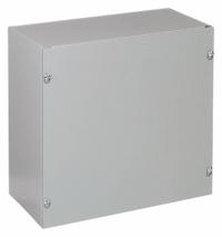 HOFFMAN Enclosure: Steel, 18 in x 18 in x 8 in, NEMA 1, Solid Cover, Screw On, Painted (MPN ASE18X18X8NK). Key specifications — Brand: HOFFMAN; Closure Method: Screws; Knockouts: Not Included.