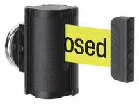 LAVI Retractable Belt Barrier: Magnet, 10 ft Belt Lg, Restricted Access Messaging, Yellow (MPN 50-3010MG/WB/FY/S7). Key specifications — attr981520: Black; attr981527: Black; attr193646: LAVI; attr981511: Yellow.