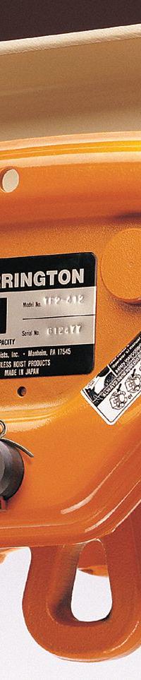 HARRINGTON Trolley: Push, 1,000 lb Max Hoist Load Capacity, For 2 9/32 in – 4 in Beam Flange Wd (MPN PTF2005). Key specifications — For Beam Shape: Flat; Trolley Frame Material: Stamped Steel.