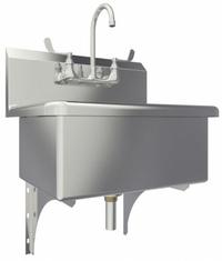 SANI-LAV Scrub Sink: 1 Stations, 10 1/2 in Bowl Dp, 22 in Bowl Lg, 16 1/2 in Bowl Wd, 2 Faucet Holes (MPN 531F). Key specifications — Includes Side Splash: Side Splash Not Included; Series: Scrub Sinks; Brand: SANI-LAV.