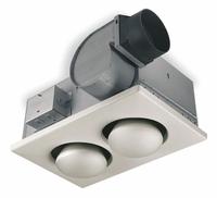 Bathroom Fan: Ceiling, 70 cfm Max, 4 sones, 1 Speed, BR40, Infrared Lamp, Round Duct (MPN 164). Key specifications — Brand: BROAN; Nameplate Voltage: 120V AC; Primary Light Type: BR40; Sensor Type: None; Duct Shape: Round; Heater: With Heater; Heater Type: Infrared Lamp; Includes: Adjustable Mounting Brackets.