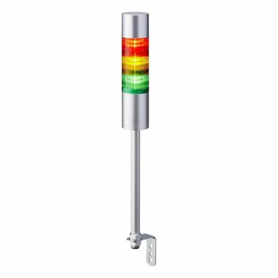 PATLITE Tower Light Assembly: 3 Tier, Sounder Tier Included, IP54, Amber/Green/Red - Three-Tier Tower Light Assemblies