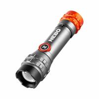 NEBO Flashlight: Rechargeable, 450 lm, 2.5 hr Run Time at Max. Brightness, 237 m Max Beam, Gray (MPN NEB-FLT-1046). Key specifications — Charger Style Included: Micro USB to USB Cord; Brand: NEBO; Battery Requirements - Broad: Includes 1 AA.