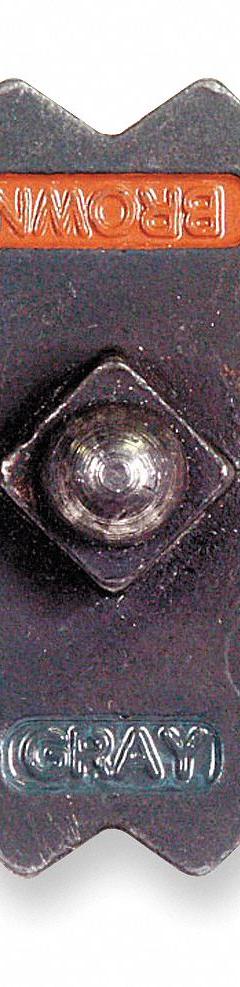 THOMAS & BETTS Upper and Lower Crimping Die: 10 to 6 AWG Aluminum/8 to 2 AWG Copper, 4 Sizes, Code (MPN 13454). Key specifications — attr511073: Copper & Aluminum Connectors; attr511072: Code; attr473934: THOMAS & BETTS; attr511065: Color-Keyed; attr511069: Gray; attr542116: 10 to 6 AWG Aluminum; attr511067: TBM5S.