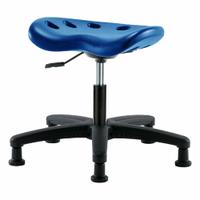 Tractor Stool: Polyurethane, Ht Range 16 in to 21 in, 17 in Seat Wd, 14 in Seat Dp, 5 Glides, Blue (MPN PTDHSL-RG-RG-BLU). Key specifications — Brand: APPROVED VENDOR; Foot Support: No; Base Material: Fiberglass; ESD-Safe: Not ESD Safe; Number of Casters: 0.