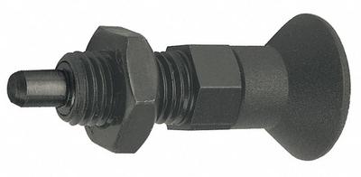 KIPP Indexing Plunger: Nonlocking, Steel, M20x1.5 Thread - Extended-Pin Pull-Knob Indexing Plungers with Jam Nut