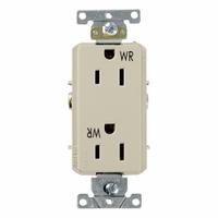 LEVITON Decora Plus Duplex Receptacle Outlet: Duplex, 5-15, Ivory, 125V AC, 15 A, 2 Pole / 3 Wire (MPN WDR15-I)