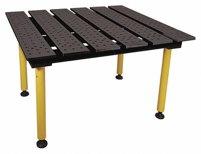 BUILDPRO Welding Table: 36.5 in Ht, 38 in Dp, 47 in Wd, 2,600 lb Wt Capacity - Fixed-Height Modular Welding Tables
