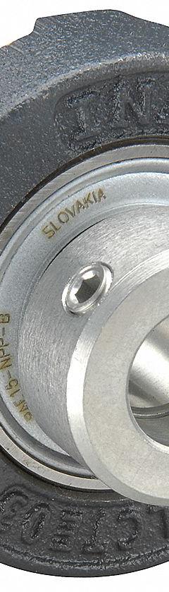INA 2 Bolt Flange Bearing: Radial Ball, 15 mm Bore, Cast Iron, Eccentric Collar, 81 mm Lg, Rhombus (MPN FLCTE15-XL). Key specifications — Bore Type: Cylindrical; Brand: INA; Lubricant Material: Lithium Complex Grease; Mounting Bolt Size: M6; Split Housing: Not Split; System of Measurement: Metric.