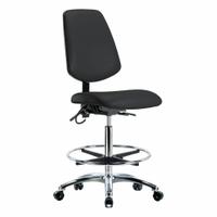ESD Task Chair: Vinyl, Armless, Ht Range 26 1/4 in to 36 in, 18 1/2 in Seat Wd, 17 in Seat Dp, Black (MPN BR-ESD-VHBCH-MB-CR-T0-A0-CF-EC-ESDBLK). Key specifications — Foot Support: Yes; Back Tilt Backward: 13.5°; Back Tilt Forward: 10.5°; Base Material: Aluminum; Brand: APPROVED VENDOR; Product Type: ESD Task Chair; ESD-Safe: ESD-Safe.