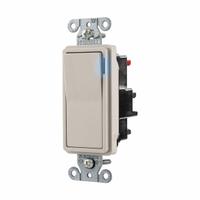 HUBBELL Wall Switch: Rocker Switch, Single Pole, Maintained, Light Almond, 120/277V AC, 20 A (MPN DS120STILLA). Key specifications — Illuminated: Yes; Voltage Rating: 120/277V AC.