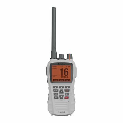 COBRA Marine Radio: VHF, Analog, 6 W, 12 Channels, IPX7, GPS, White, BlueBound 650 - Handheld Marine Radios