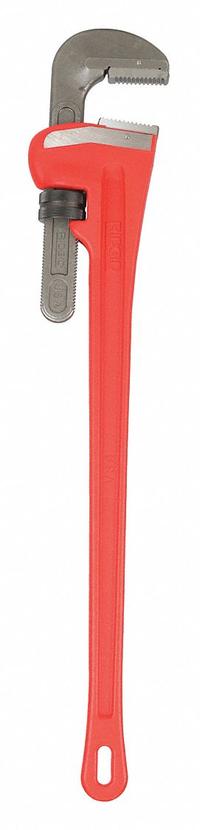 RIDGID Heavy-Duty Pipe Wrench: Cast Iron, 8 in Jaw Capacity, Serrated, 60 in Overall Lg, I-Beam (MPN 31045). Key specifications — attr309808: I-Beam; attr309815: Cast Iron; attr324941: RIDGID.