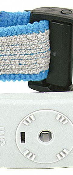SCS Static Control Wrist Strap: Fabric, Light Blue, 13 in Strap Lg - Max, 2 Strap Conductors, Coiled (MPN 2368). Key specifications — attr1050606: Light Blue; attr1050611: SCS; attr1057990: Coiled.