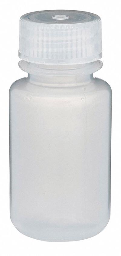 GLOBE SCIENTIFIC Sampling Bottle: Polypropylene, 60 mL, 2.02 fl oz, Closure Included - Polypropylene Wide Mouth Round Lab Bottles