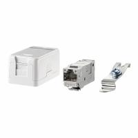 METZ CONNECT RJ45 Keystone: Rail, GD-Zn (Zinc Die-Cast), IDC Connection x RJ45, 180° Mounting Angle (MPN 130910D1APLKE). Key specifications — Housing Material: GD-Zn (Zinc Die-Cast); Includes Connector: Equipped; Mounting Type: Rail; Product Type: Extension Box; Connector Color: White; Connection Type: IDC Connection x RJ45.