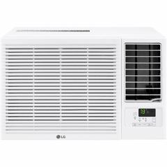 LG Window Air Conditioner: 450 sq ft – 570 sq ft, 12,200 BtuH, 208/230V AC, 6-20P, Electric Heat (MPN LW1223HR). Key specifications — Brand: LG; Combined Energy Efficiency Ratio (CEER) Rating: 11.6; Voltage: 208/230V AC; NEMA Plug Configuration: 6-20P; Special Features_Broad: Remote Control.
