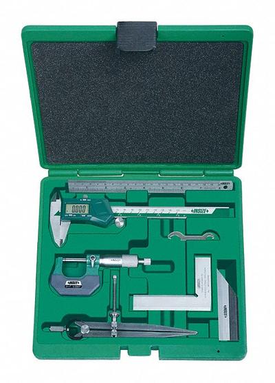 INSIZE Precision Measuring Tool Kit: 6 Pieces, Digital Caliper - Caliper & Micrometer Precision Measuring Tool Kits