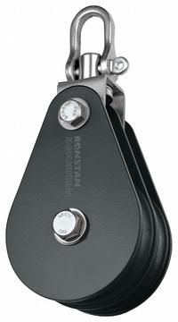 APPROVED VENDOR Pulley Block: Swivel, Pulling, 3,300 lb Working Load Limit, Wire Rope, Shackle (MPN RZ1705). Key specifications — Product Type: Double Pulley Block; Brand: APPROVED VENDOR; Compatible Rope Type: Wire Rope; Pulley Type: Swivel; Attachment Type: Shackle; Operation: Pulling; Bearing Type: Sleeve; Finish: Powder Coated.