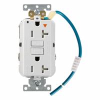 LEVITON Plugs and Receptacles: Duplex, 5-20, White, GFCI, 125V AC, 20 A, 2 Pole / 3 Wire (MPN GFTR2-IGW)