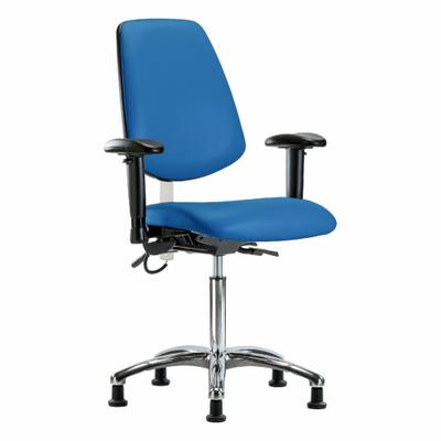 APPROVED VENDOR Task Chair: Vinyl, Arms Included, Ht Range 21 1/2 in to 29 in, 18 1/2 in Seat Wd - Vinyl ESD Chairs