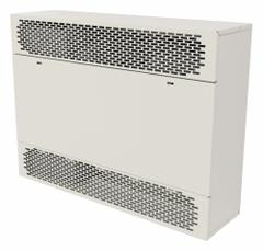 QMARK Cabinet Unit Heater with BMS: Fan Forced, 10 kW Watt Output, White, 208V AC, 3 Phase (MPN CUS94510203FFWD). Key specifications — Wattage Output: 10 kW; Air Flow: 500 cfm; Voltage, Phase: 208V AC, 3-Phase; Brand: QMARK; Heating Method: Fan Forced; Nominal Voltage - HVAC: 208V AC; Overall Dimensions - W x H x D: 45 in x 26-3/8 in x 9-3/4 in; Phase: 3.