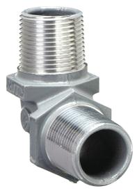 Elbow, 90 Degrees: Aluminum, Powder Coated, MM, 3/4 in Trade Size, Male to Male, NPT (MPN MM-90-2WW). Key specifications — Ends - Hazardous Fittings: 3/4 in MNPT x 3/4 in MNPT; Material: Aluminum; Finish: Powder Coated; Brand: HUBBELL KILLARK.