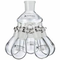 HEIDOLPH Rotary Evaporator Glassware: 50 mL, Colorless, Round, 24/40 Compatible with Stopper Size (MPN 036302750). Key specifications — Shape: Round; Body Color: Colorless; Brand: HEIDOLPH; Compatible with Stopper Size: 24/40.