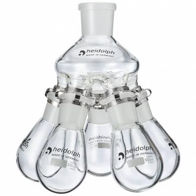 HEIDOLPH Rotary Evaporator Glassware: 50 mL, Colorless, Round - Glass Distilling Flasks