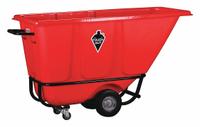 GRAINGER Tilt Truck: 13.5 cu ft, 850 lb, 65 in L x 29 1/2 in W x 36 in H, Red, Flat (MPN 21VK42). Key specifications — Color: Red; Brand: GRAINGER; Caster/Wheel Configuration: (2) Swivel.