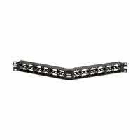Patch Panel: 1 Rack Units, 48 Ports, Angled, Front Numbered, Unshielded, Rear Access, Unequipped (MPN CPPA48HDWBLY). Key specifications — Brand: PANDUIT; Compatible Adapter Type: Panduit Mini-Com Modules; Material: Steel; _Access Type: Rear Access; _Port Labeling: Front Numbered; _Series: Mini-Com; _Shielded: Unshielded.
