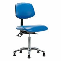 ESD Task Chair: Vinyl, Armless, Ht Range 21 1/2 in to 29 in, 18 1/2 in Seat Wd, 17 in Seat Dp, Blue (MPN BR-ESD-VMBCH-CR-T0-A0-NF-EG-ESDBLU). Key specifications — Foot Support: No; Back Tilt Backward: 13.5°; Back Tilt Forward: 10.5°; Base Material: Aluminum; Brand: APPROVED VENDOR; Product Type: ESD Task Chair; ESD-Safe: ESD-Safe.