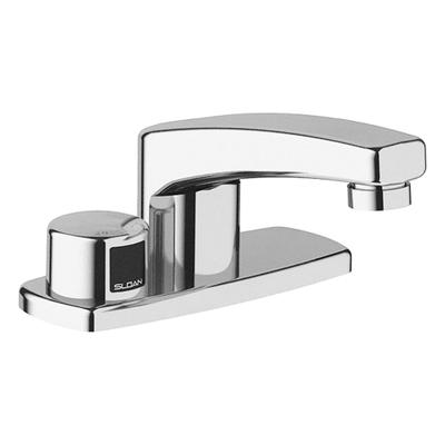 SLOAN Bathroom Sensor Faucet: Optima, Brass, Chrome Finish, Single-Post, Plug-In - Single-Post Sensor Bathroom Faucets