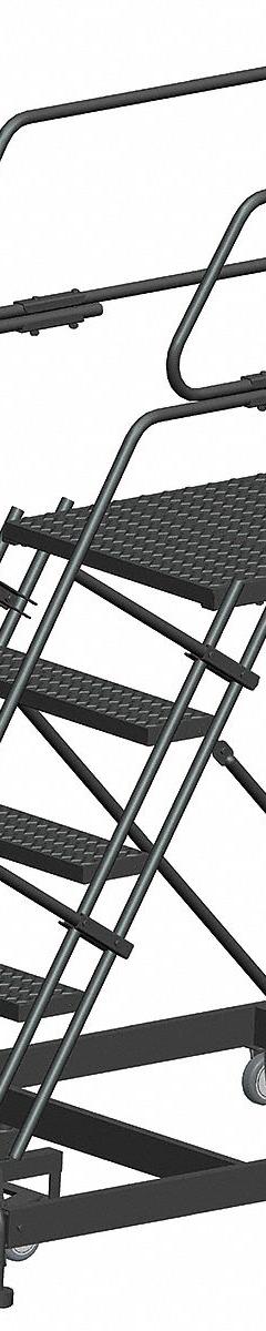 BALLYMORE Mobile Work Platform: 4.2 ft Platform Ht - Max, 36 in x 36 in, Steel, 800 lb Load Capacity (MPN SEP5-3636). Key specifications — Folding: Not Foldable; Mobility: Rolling; Brand: BALLYMORE; Color: Gray; Height Adjustability: Fixed Height; Includes Handrails: Handrails Included; Locking Mechanism: Foot-Activated Step Lock; Handrails: Includes Handrails.