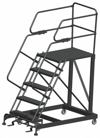 BALLYMORE Mobile Work Platform: 4.2 ft Platform Ht - Max, 36 in x 36 in, Steel - Manual-Lock Rolling Single-Access Platforms
