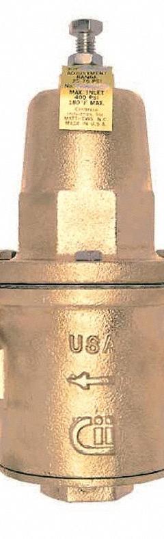 APOLLO Water Pressure Reducing Valve: NPT x NPT, 2 in Pipe Size, Bronze, 25 psig to 75 psig (MPN 36H20801). Key specifications — Brand: APOLLO.