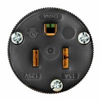 HUBBELL Straight Blade Connector: 5-15R, 125V AC, 15 A, 2 Pole, 3 Wire, Black (MPN HBL5269CBKST)