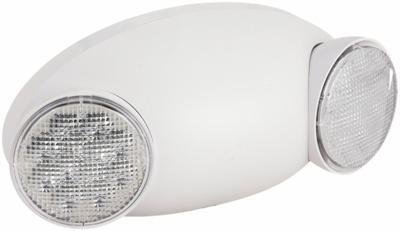 COMPASS Emergency Light: LED, Damp Location Rated, 1 W Lamp Watt, 120/277V AC, 4 W Emergency Watt - Plastic Emergency Lights