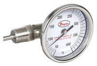 DWYER Dial Thermometer: 50°F to 400°F, ±2%Full Scale Accuracy, 4 in Stem Lg, 3 in Dial Dia (MPN BTLS340121). Key specifications — Accuracy: ±2 % Full Scale; Brand: DWYER.